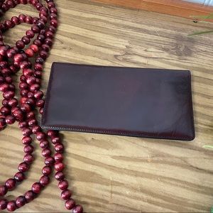 Vintage Leather Red Long Wallet